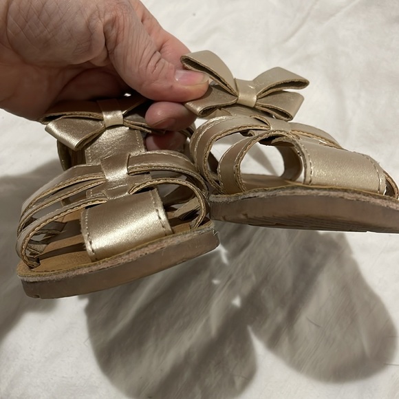 Carters 12 golden closed toe velcro ankle closure sandal in euc rubber soles - Picture 2 of 8